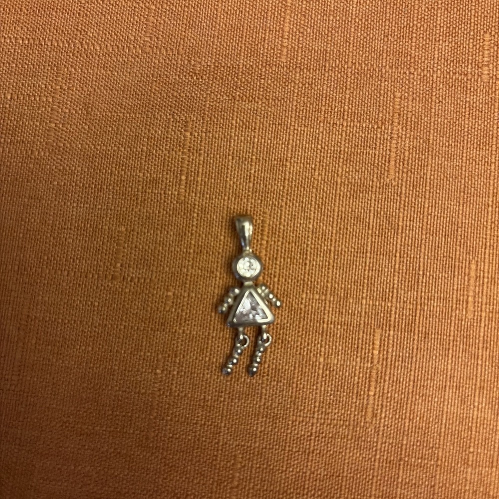 Vintage Sterling Silver April Birthstone People Charm